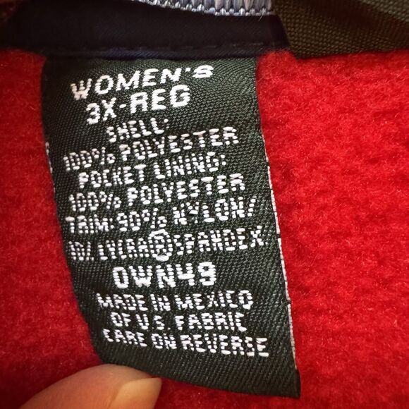 LL Bean Sweater Women 3X Red Fleece 1/4 Snap Mock Neck Polartec Pullover Vtg - Picture 4 of 9